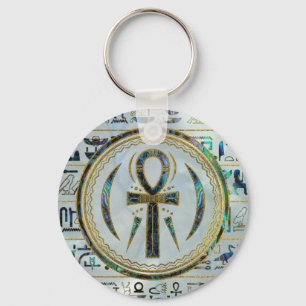 Porte-clés Abalone Shell Egyptian Ankh Cross symbole