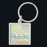 Porte-clés Abbas<br><div class="desc">Abbas. Show and wear this popular beautiful male first name designed as colorful wordcloud made of horizontal and vertical cursive hand lettering typography in different sizes and adorable fresh colors. Wear your positive american name or show the world whom you love or adore. Merch with this soft text artwork is...</div>