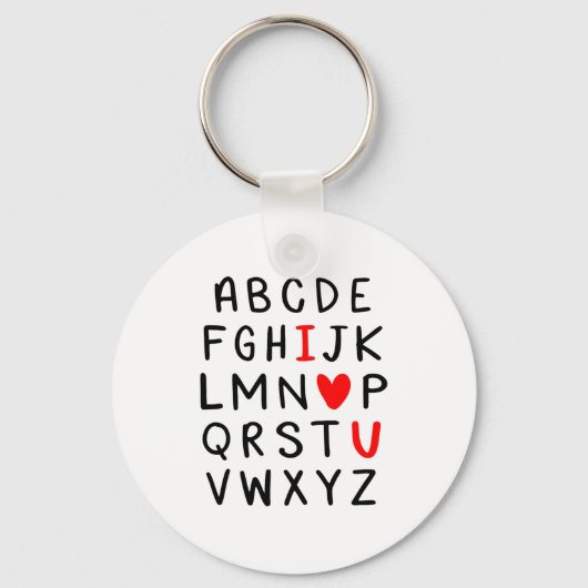Porte-clés Abc Alphabet I Love You Englieacher Valentines (Recto)