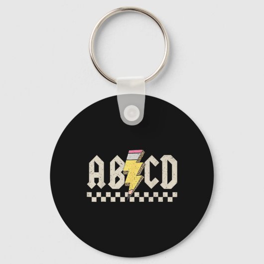 Porte-clés Abcd Crayon Éclair Ck Pour Rentrée Des Professeurs (Recto)