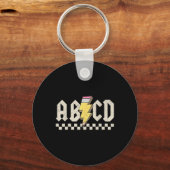 Porte-clés Abcd Crayon Éclair Ck Pour Rentrée Des Professeurs (Recto)