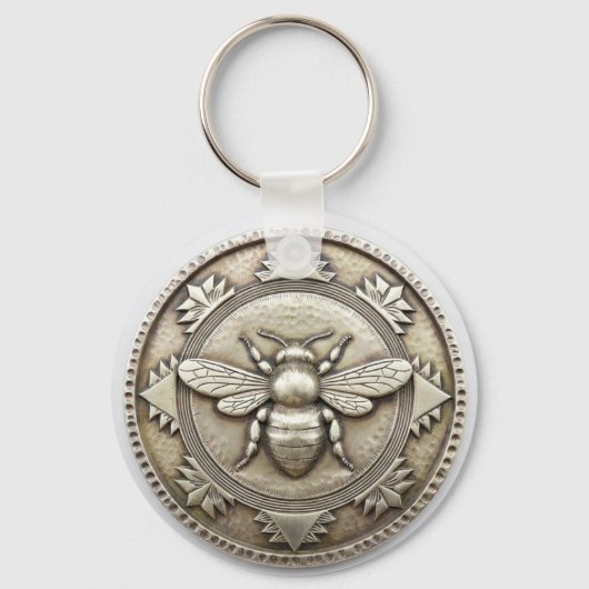 Porte-clés Abeille argentée (Recto)