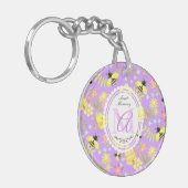 Porte-clés Abeille de miel violet (Devant gauche)