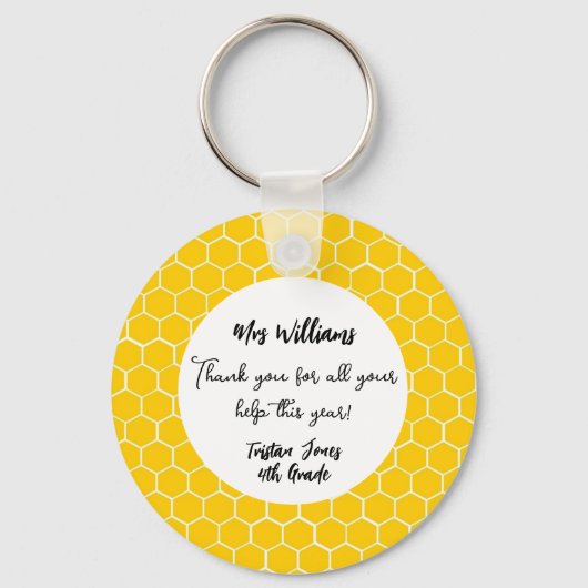 Porte-clés Abeille Fière Enseignant Appréciation cadeau (Verso)