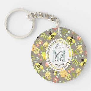 Porte-clés Abeille Gris