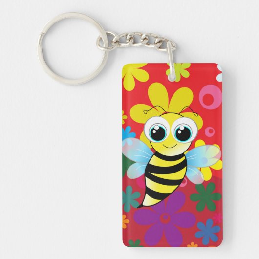 Porte-clés Abeille heureuse (Devant)