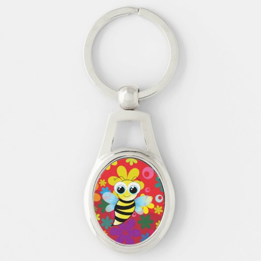 Porte-clés Abeille heureuse (Devant)