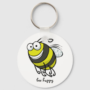 Porte-clés Abeille heureuse
