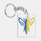 Porte-clés Abeille jaune et bleue (Devant gauche)