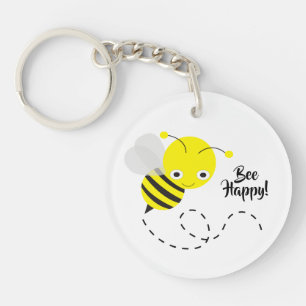 Porte-clés Abeille Jaune, Heureuse !