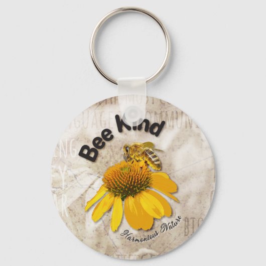 Porte-clés Abeille - Nature Harmonieuse (Recto)