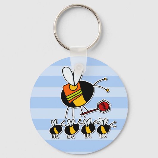Porte-clés abeille ouvrière - garde-poste (Recto)