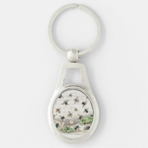 Porte-clés Abeille Reine Entomologie Botanique Vintage