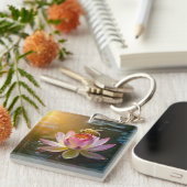 Porte-clés Abeille sur fleur de lotus (Devant Droit)