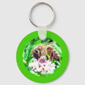 Porte-clés - Abeille sur fleur de trèfle (Recto)