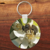 Porte-clés abeille sur fleur d'orange (Verso)