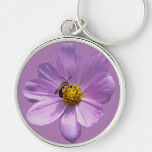 Porte-clés Abeille sur fleur violette