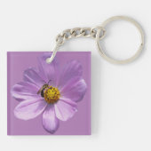 Porte-clés Abeille sur fleur violette (Dos)
