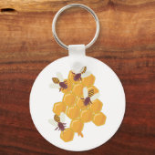 Porte-clés Abeilles de miel et conception de peigne de miel (Recto)