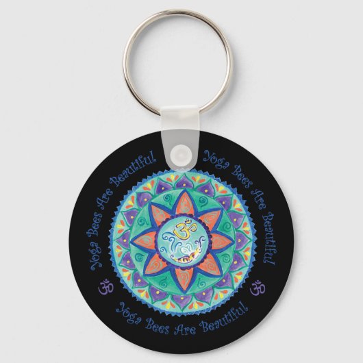 Porte-clés Abeilles de yoga Om Mandala  (Recto)