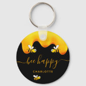 Porte-clés Abeilles noires joyeux bosse abeilles doux miel mo (Verso)