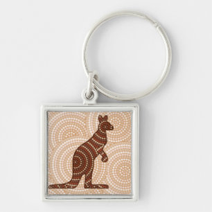 Porte-clés Aboriginal kangaroo dot painting