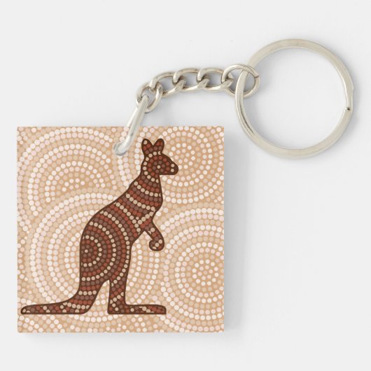 Porte-clés Aboriginal kangaroo dot painting (Dos)