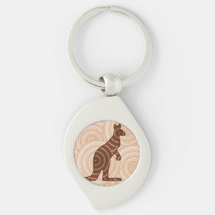 Porte-clés Aboriginal kangaroo dot painting