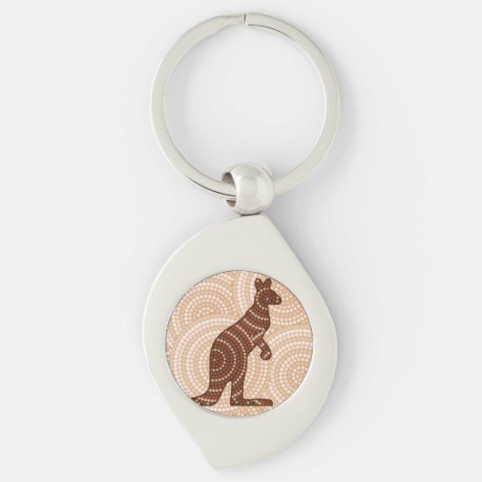 Porte-clés Aboriginal kangaroo dot painting (Devant)