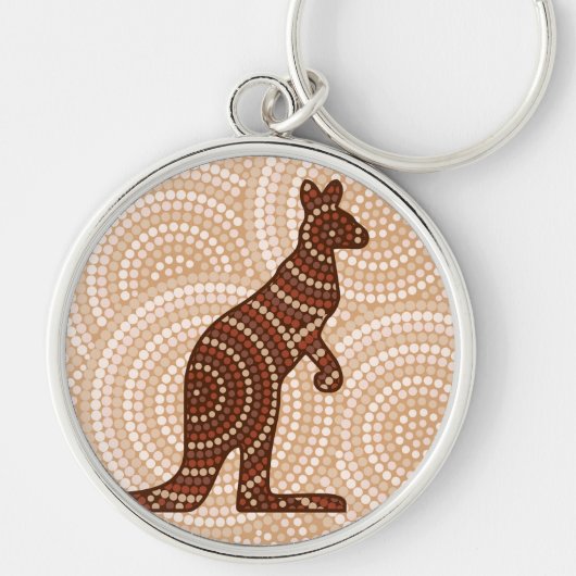 Porte-clés Aboriginal kangaroo dot painting (Devant)