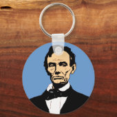 Porte-clés Abraham Lincoln Illustration on Blue (Recto)