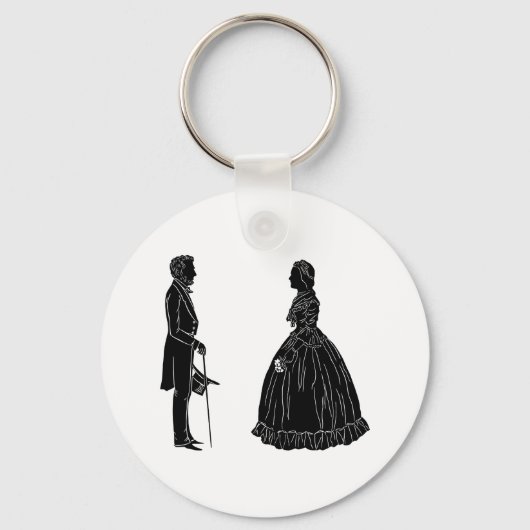 Porte-clés abraham lincoln mary todd lincoln silhouette (Recto)