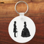 Porte-clés abraham lincoln mary todd lincoln silhouette (Recto)