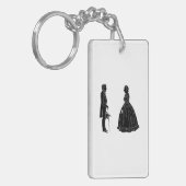 Porte-clés abraham lincoln mary todd lincoln silhouette (Devant gauche)