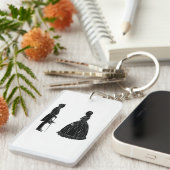 Porte-clés abraham lincoln mary todd lincoln silhouette (Devant droit)