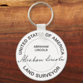 Porte-clés Abraham Lincoln Sceau de l'arpenteur terrestre amé (Recto)