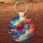Porte-clés Abstract art with fish in space (Verso)