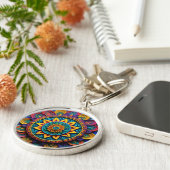 Porte-clés Abstract artwork round metal Keychain  (Côté)