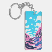 Porte-clés Abstract Dream Wave – Vibrant Surreal Flow (Devant gauche)