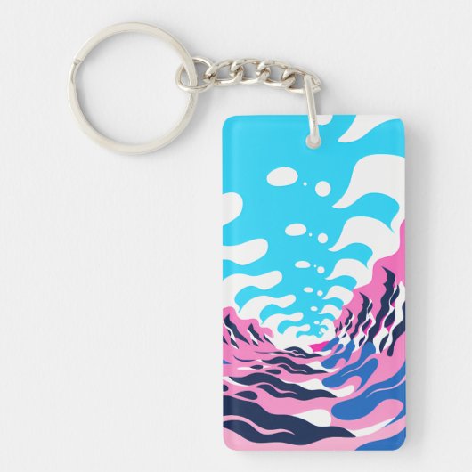 Porte-clés Abstract Dream Wave – Vibrant Surreal Flow (Devant)