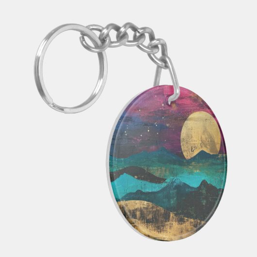 Porte-clés Abstract Fantasy Moonscape Two-sided Acrylic (Devant gauche)