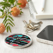 Porte-clés Abstract Freedom – Premium Round Large Keychain (Côté)