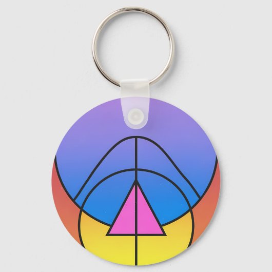 Porte-clés Abstract Geometric Circles Line Colorful Poster (Recto)