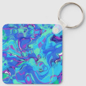 Porte-clés Abstract In Blues, Greens, & Purples (Dos)