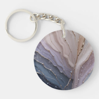 Porte-clés Abstract Marble Acrylic Keychain with Gold Accents