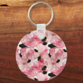 Porte-clés Abstract Pink And Black Alcohol Ink Art (Recto)