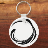 Porte-clés Abstract Swirl Circle Design – curved ring artwork (Verso)