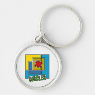 Porte-clés Abstraction Géométrique Faite de Carrés Colorés