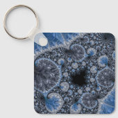 Porte-clés Abstrait bleu et noir complexe fractal (Recto)