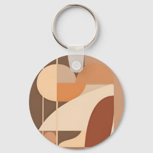 Porte-clés Abstrait Boho Géométrique Terracotta Moderne